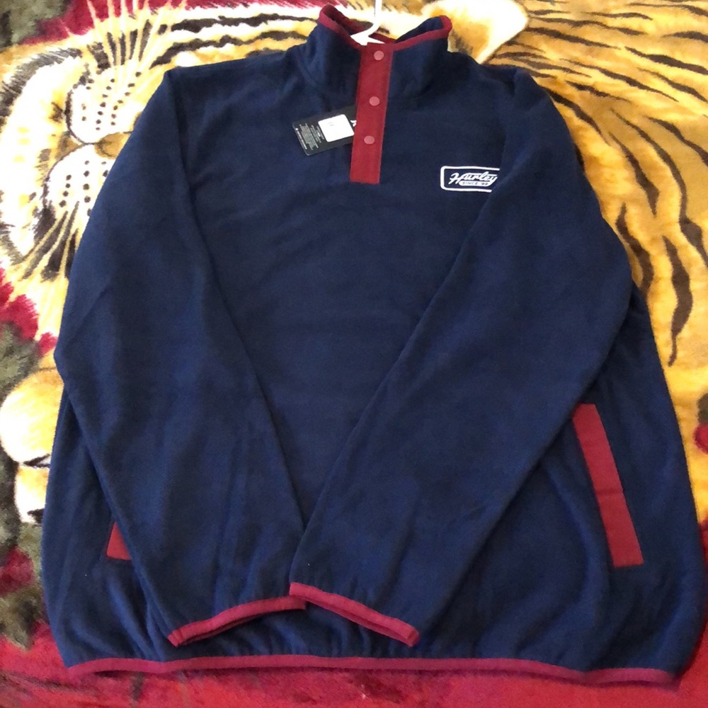 LARGE HURLEY WANDER ON POLAR FLEECE 1/4 SNAP JACKET